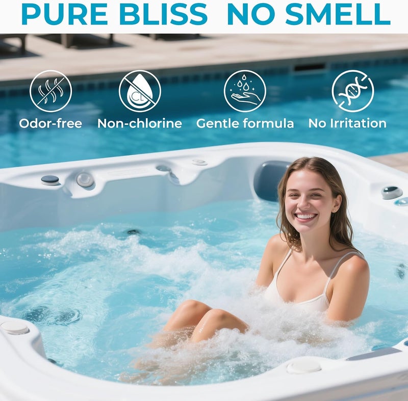 POOLACC Non-Chlorine Spa Shock Oxidizer for Hot Tub, Chlorine-Free Treatment & Enhanced Oxidizing Shock for Hot Tubs & Spas, Single Dose Packets for Easy Hot Tub Maintenance & Treatment - 24 Packs (3lbs) - Image 5